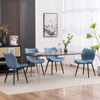Chaise de salle à manger moderne en cuir sans accoudoirs, rembourrage en mousse, pieds en métal