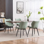 Chaise de salle à manger moderne en cuir sans accoudoirs, rembourrage en mousse, pieds en métal