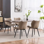 Chaise de salle à manger moderne en cuir sans accoudoirs, rembourrage en mousse, pieds en métal