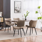 Chaise de salle à manger moderne en cuir sans accoudoirs, rembourrage en mousse, pieds en métal