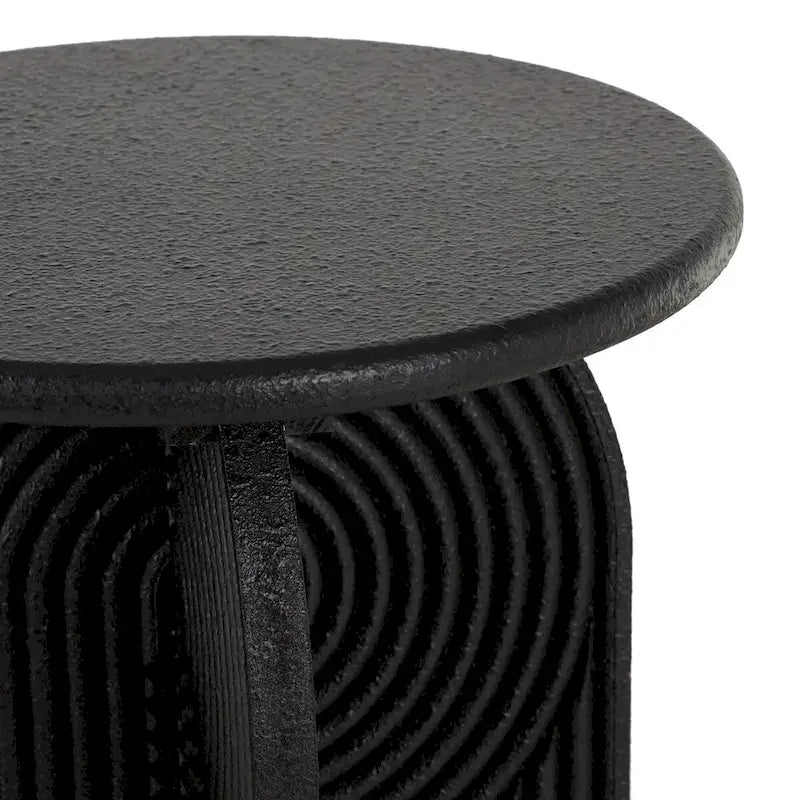 Table d'appoint Art déco ronde en bois noir avec piédestal arqué