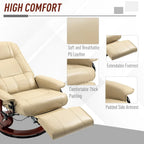 Fauteuil inclinable HomCom en similicuir avec base pivotante manuelle réglable et repose-pieds confortable et relaxant