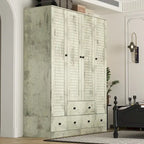 Armoire-penderie autoportante 59 po de large, grand format, blanche