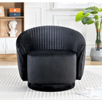 Petit fauteuil tonneau pivotant en velours Milvo