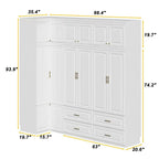 93,9H/74,2H Armoires Penderie Placard Meuble Tiroirs de rangement suspendus
