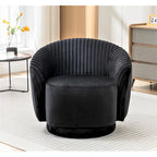Petit fauteuil tonneau pivotant en velours Milvo