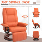 Fauteuil inclinable HomCom en similicuir avec base pivotante manuelle réglable et repose-pieds confortable et relaxant