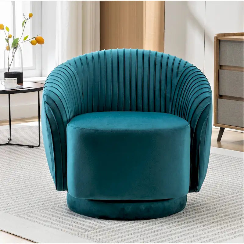 Petit fauteuil tonneau pivotant en velours Milvo
