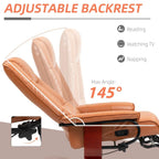 Fauteuil inclinable HomCom en similicuir avec base pivotante manuelle réglable et repose-pieds confortable et relaxant