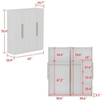 Armoire de rangement moderne sur pied en bois massif avec étagères